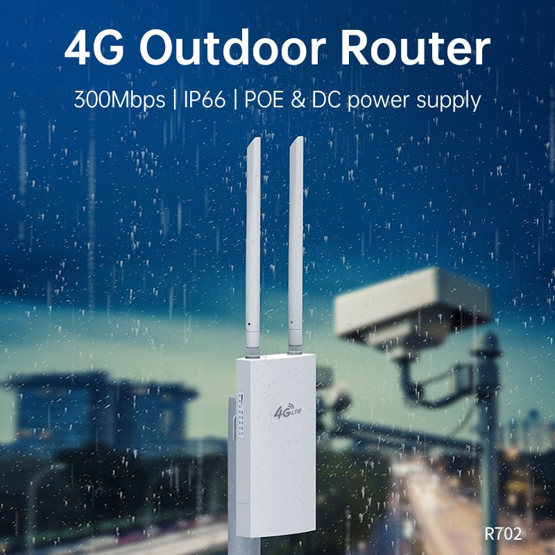 Plery R702 Outdoor Wifi 6 Router Long Distance Range POE Adapter 4G Cpe Wifi6 Hotspot Internet SIM Card Router For Surveillance